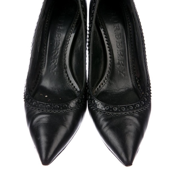 Burberry Leather Lasercut Accent Pumps - Picture 3 of 5